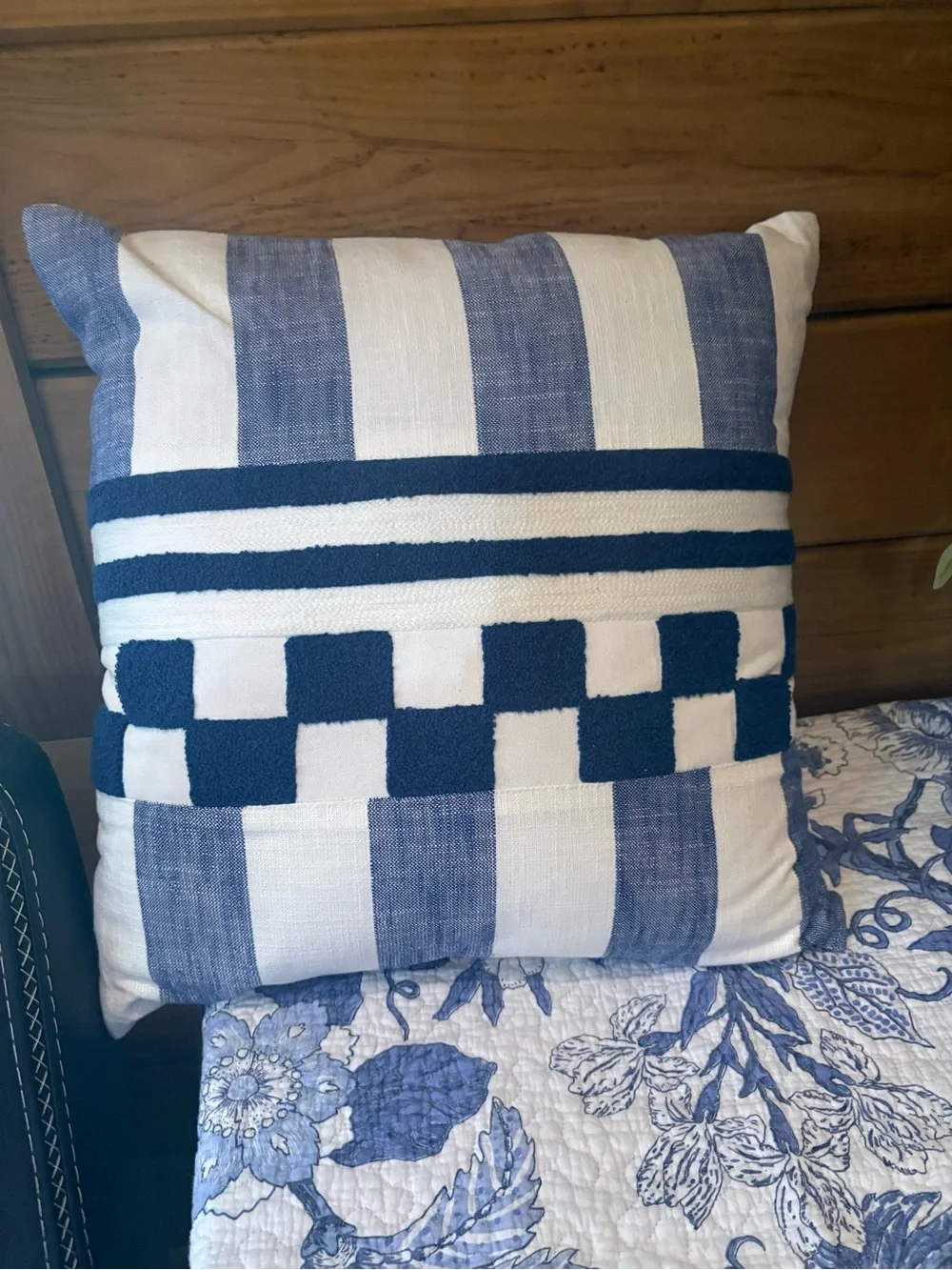Mackenzie Childs indigo Blue&White Striped Decorative  Pillow (Set of 2)